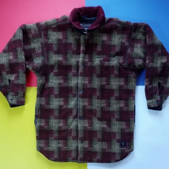 Vintage Columbia Convert Plaid Plush Heavy Winter Jacket
